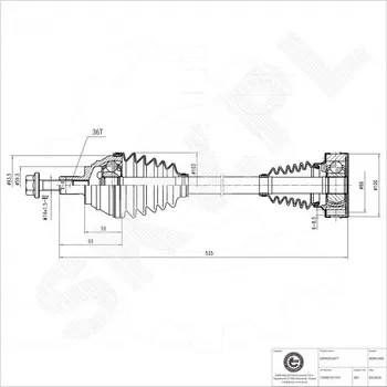 Poloosa kola Přední levá hnací hřídel Audi A3 Seat Altea Ateca Ibiza Leon Toledo Škoda Karoq Superb VW Golf Passat 1K0407271HT ESEN SKV