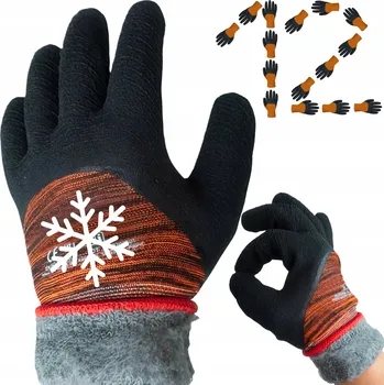 Pracovní rukavice Pracovní Rukavice Zateplené Ochranné Zimní MAGROS Latexové vel. 10 vel.XL 12 párů