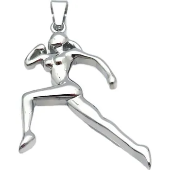 Přívěsek Přívěsek ve tvaru běžce, rozměry 37x30 mm, stříbrná barva, hmotnost 8 g.