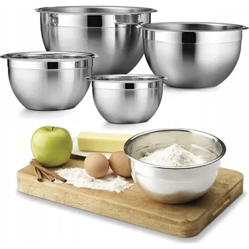 Misky kovové, hluboké, sada 4 kusů Krisberg z nerezové oceli 14/1