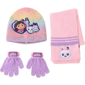 Čepice Dětský zímní set Gabby's dollhouse|Gábinin kouzelný domek: Kamarádi (univerzální)