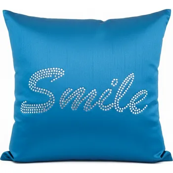 Polštář Polštář SMILE tyrkysová MyBestHome 40x40 cm Varianta: Povlak na polštář, 40x40 cm