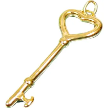 Přívěsek Přívěsek ve tvaru klíče srdce, elegantní design, stříbrná barva, kód produktu 7PP10418.