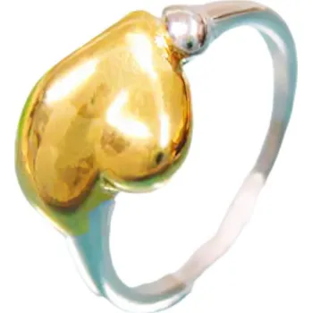 Prsten Prsten ve tvaru srdce se zlatým leskem a stříbrnou barvou, kód produktu 7PR11253. 57