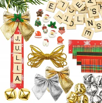 Vánoční dekorace SADA PRO VLASTNORUČNÍ VÝROBU VÁNOČNÍCH OZDOB DIY Stuhy Mašle 145 ks vícebarevná