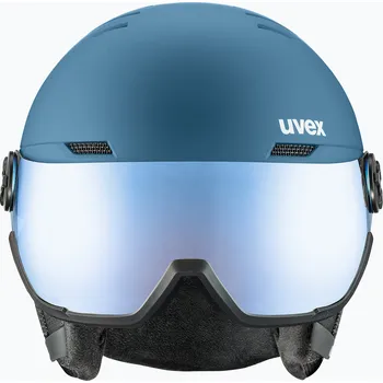 Lyžařská helma UVEX Wanted Visor stone blue matt/mirror blue/smoke