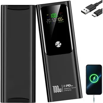 Powerbanka POWERBANK 20000mAh S RYCHLÝM NABÍJENÍM PD 100W, ČERNÝ