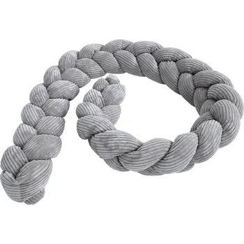 Příslušenství pro dětskou postel a kolébku Šedý manšestrový mantinel do postýlky 200 cm – Meowbaby ID_1822038