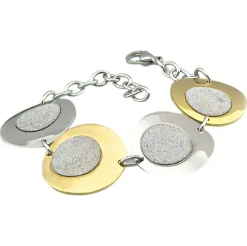 Náramek Náramek s oválnými prvky ve stříbrné a zlaté barvě, průměr 26 mm, váha 24,6 g