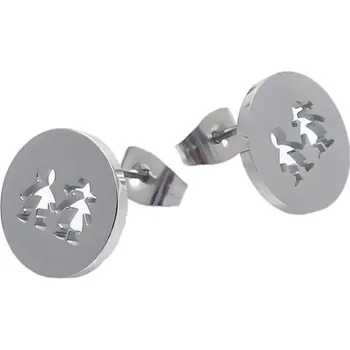 Náušnice Náušnice s motivem postaviček, stříbrná barva, průměr 12 mm, lehké a stylové, ideální pro každodenní nošení.