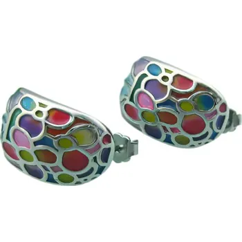 Náušnice Náušnice s barevným vzorem ve stříbrné barvě 7NE22056