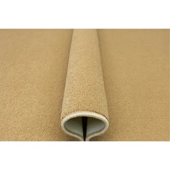 Koberec KOBEREC BÉŽOVÝ S GUMOVOU PODLOŽKOU DO LOŽNICE HLADKÝ PRAKTICKÝ CAROUSEL 200x200 cm