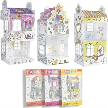 omalovánky Monumi Sada 3D omalovánek Domeček S - Růžový, Sladkosti, Kočičí