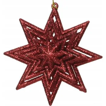 Vánoční dekorace Vánoční ozdoba na stromeček hvězda, 11 cm