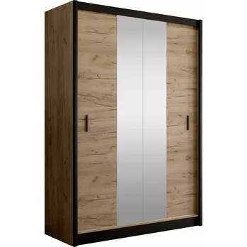 Šatní skříň Skříň Kondela Craft 150 x 215 x 61 cm černá