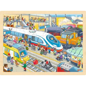 Puzzle Puzzle Goki 96 dílků - Vlakové nádraží