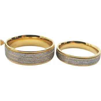 Prsten Zlaté snubní prsteny s jemným zdobením - šířka 6 mm a 4 mm, elegantní design pro každou příležitost. 54,4