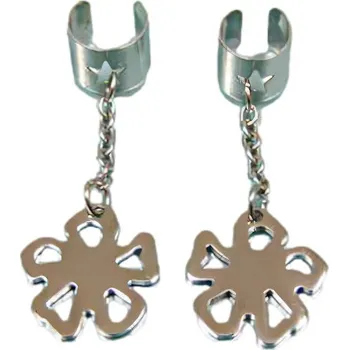 Náušnice Náušnice s květinovým motivem na řetízku ve stříbrné barvě, elegantní design pro každou příležitost.