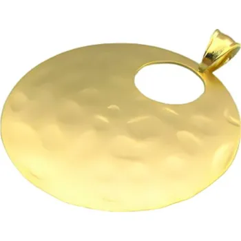 Přívěsek Přívěsek s hladkým povrchem a otvorem, průměr 46 mm, váha 10 g, elegantní design pro každodenní nošení.