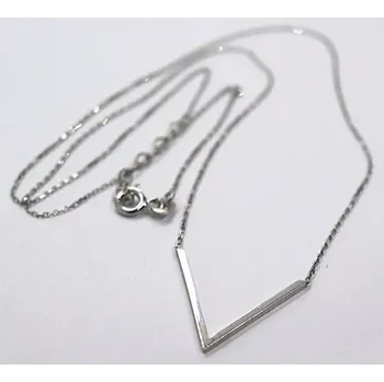 Řetízek Klenoty Budín Dámský zlatý náhrdelník hladký trojúhelník z bílého zlata 585/1,70gr 45cm HK4073 (Klenoty Budín Dámský zlatý náhrdelník hladký trojúhelník z bílého zlata 585/1,70gr 45cm HK4073)