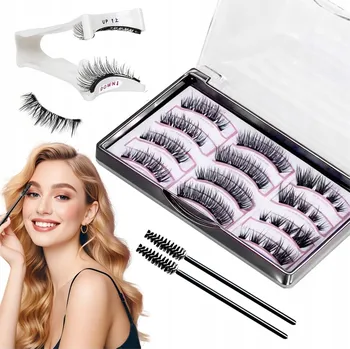 Umělé řasy MAGNETICKÉ ŘASY 3 PÁRY UMĚLÉ DLOUHÉ SADA + KLEŠTIČKY NA ŘASY