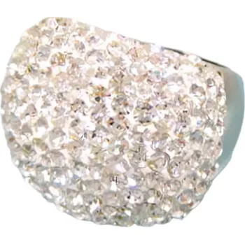 Prsten Prsten s krystalovým zdobením v elegantním designu, stříbrná barva, moderní šperk pro každou příležitost. 59,5