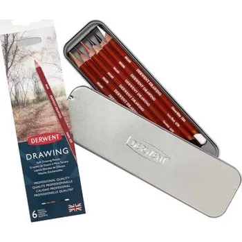 Pastelka DERWENT Drawing - měkké pastelky v plechu 6 ks