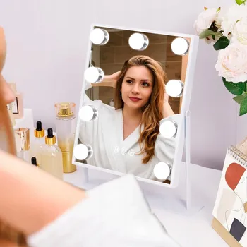 Zrcadlo Kosmetické zrcátko s LED osvětlením a USB napájením, 25 x 30 cm