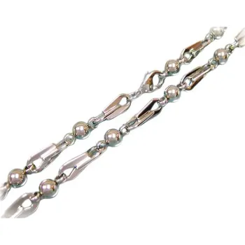 Řetízek Ocelový náhrdelník s články a korálky, délka 500 mm, šířka 6 mm. Elegantní design pro každodenní nošení.