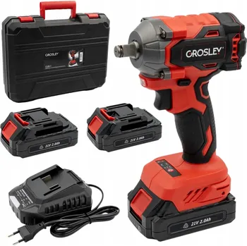Rázový utahovák 1/2" 400Nm GROSSLEY 2 akumulátory 2.0Ah nabíječka 2A KUFR