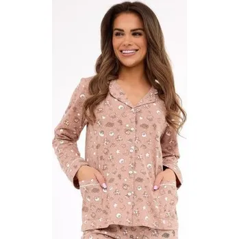 Dámské pyžamo Dámské pyžamo Cornette Smile 4 - bavlna Béžová M