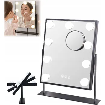 Zrcadlo Kosmetické zrcadlo Hollywood stojící zrcadlo na make-up s 9 žárovkami