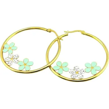 Náušnice Náušnice s květinovým motivem a krystaly, průměr 45 mm, hmotnost 9 g.