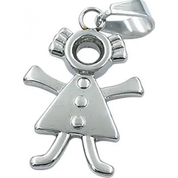 Přívěsek Přívěsek ve tvaru panenky s detaily, rozměry 25x17 mm, stříbrná barva, 3,4 g.
