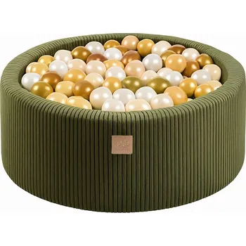 Dětský bazének Khaki manšestrový bazének s míčky 90x90x30 cm Montessori – Meowbaby ID_1822190