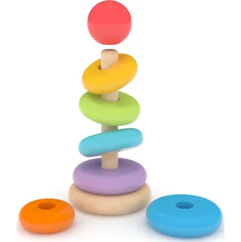 Hračka pro nejmenší J'ADORE Duhové kroužky na tyči