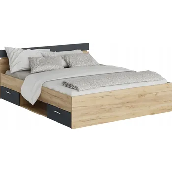 Postel Dvoulůžková postel imitace dřeva Kondela 160x200 cm, dub artisan