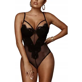Body Černé krajkové body Meriluu – dámské spodní prádlo
