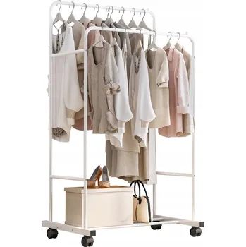 Věšák Stojanový věšák kovový Kondela bílý