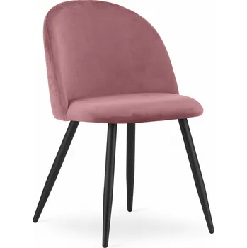 Jídelní židle Židle BELLO - samet tmavě růžová / černé nohy x 1