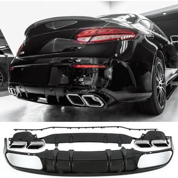 Tuning PROTEC Zadní difuzor s dvojitými koncovkami výfuku (chrom) pro Mercedes C-Class A205 / C205