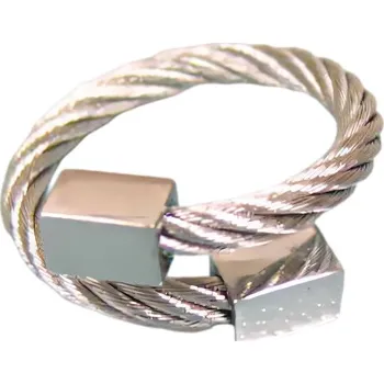 Prsten Ocelový prsten s designem dvou čtvercových prvků a pleteným vzorem, stříbrná barva, kód produktu 7PR12788. 62,1