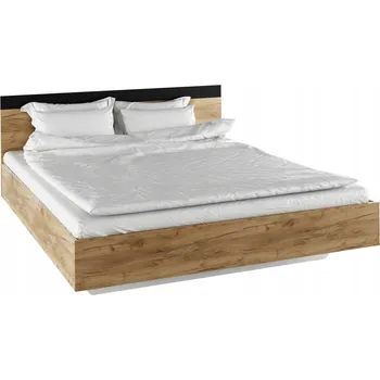 Postel Dvoulůžková postel imitace dřeva Kondela 180x200 cm dub