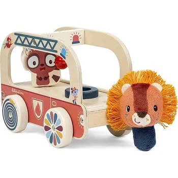autíčko Lilliputiens Dřevěný hasičský vůz lev Jack
