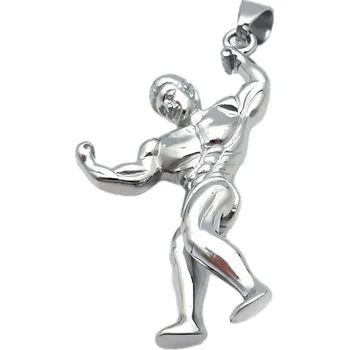 Přívěsek Přívěsek Musculární Postava 56x36mm s Lesklým Povrchem, Hmotnost 29g