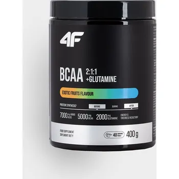 Aminokyselina Glutamin BCAA AMINOKYSELINY GLUTAMIN L-GLUTAMIN LEUCIN VALIN ISOLEUCIN ZINEK VITAMÍN B6 400G 4F Fuel 400 g tropické ovoce