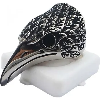 Prsten Prsten s hlavou ptáka, stříbrná barva, výška 48 mm, unikátní design pro odvážné. 64,6
