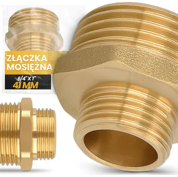 Instalatérský materiál MOSAZNÁ REDUKCE 6/4" x 1" VNĚJŠÍ ZÁVIT Vsuvka Nátrubek Redukční Spojka Trubek GE-T