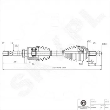 Přední pravá hnací hřídel Renault Espace IV Vel Satis 8200500683 ESEN SKV