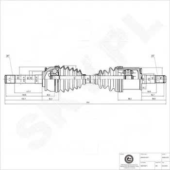 Poloosa kola Přední levá hnací hřídel Mitsubishi L200 Pajero II Pajero Sport MR276871 ESEN SKV